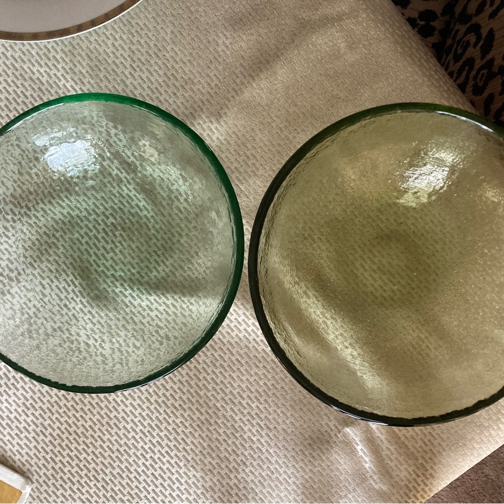 ♥️🤍💙2 Artisan Designer Fire and Light Glass Bowls Set - Picture 2 of 9